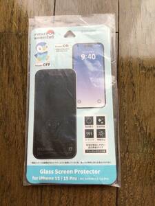 新品　未使用　Glass Screen Protector for iPhone 15/15Pro ポケットモンスター　ポッチャマ