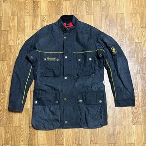 70s UK製 Belstaff TOUR MASTER Trophy Jacket 黒 44サイズ ベルスタッフ オイル ワックス 裏地キルティング