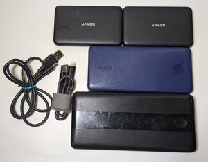 3404送料500円 モバイルバッテリー ANKER アンカー A1217 A1284 A1231 セット まとめ ケーブル Power Core III 5K Slim 10000PD 19K 60w 