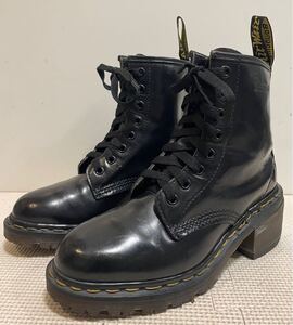 イングランド製Dr Martens ドクターマーチン厚底ヒール8ホールブーツUK3黒