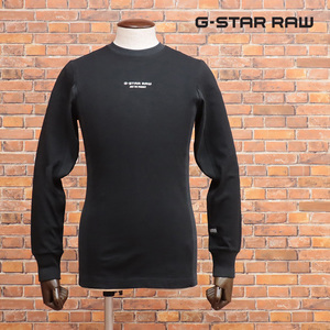 1円/G-STAR RAW/XXSサイズ/ロンT MOTAC LOGO R T L/S D17732-B255 ロゴ レタード 丸首 長袖 新品/黒/ブラック/jh107/