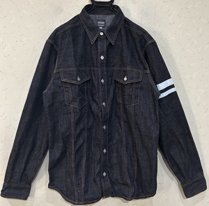 ＊桃太郎ジーンズ MOMOTARO JEANS 出陣 メタルボタン デニム ワークシャツ インディゴ トップス 大きいサイズ 44 　　　　　BJBD.G