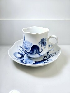 k【極美品 １円スタート】 Meissen マイセン ブルーオーキッド カップ&ソーサー 1客