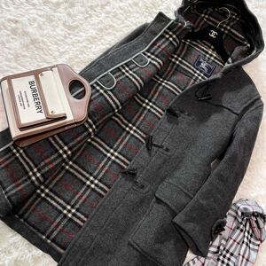 大きいサイズ ★超美品★ バーバリー BURBERRY バーバリーロンドン ダッフルコート ウールコート 高級 英国 イングランド製 13号 15号 