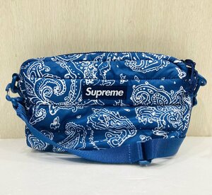 【76】1円～ 中古品 Supreme シュプリーム puffer side bag Blue Paisley 22FW パファー サイド バッグ ペイズリー ショルダー メンズ