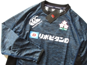 メンズ M 未使用 CANTERBURY カンタベリー ラグビー日本代表 選手支給品 ジャパン プラクティス 長袖Tシャツ 紺 速乾 ロングスリーブシャツ