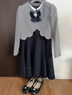 Sakura 入学式　フォーマル服130 黒靴21センチ　セット