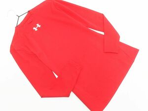 ネコポスOK UNDER ARMOUR アンダーアーマー ロゴ プリント トレーニングウェア カットソー 赤 ■◇ ☆ ebc1 レディース