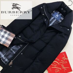 d6超美品【最高級肉厚ダウン】参考価格12万●BURBERRY LONDON●アイコン盛りの1枚〜高級ダウンコート バーバリーコート レディース M 38