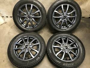 【155/65R14】バリ山22年製ブリヂストン VRX3スタッドレスタイヤ【14×4.5J+45 PCD100 4H】LEBENアルミホイール 4本 軽自動車