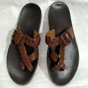 San Diego Original サンディエゴ　オリジナル　レザーサンダル　leather sandal ブラウン　italy　イタリア製　43 メッシュ　ストラップ　