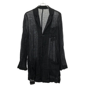 ANN DEMEULEMEESTER アンドゥムルメステール 16AW リネンロングジャケット 352-01-62026 ブラック XXS IT2K4FFEYDUC