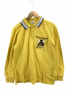 CASTELBAJAC カステルバジャック ワンポイント刺 ポロシャツ size2/イエロー ■■ ☆ eac2