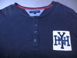 NS99N 美品 TOMMY HILFIGER トミーヒルフィガー 長袖Tシャツ ヘンリーネック L 厚手 22-8