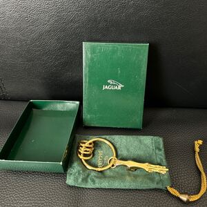 箱付き未使用★JAGUAR／ジャガー　非売品　キーホルダー　キーリング　純正　ノベルティ★ゴールド