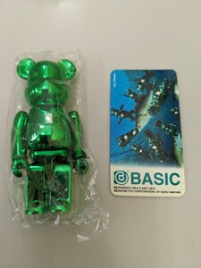 新品未開封 シリーズ24 BASIC I BE@RBRICK ベアブリック メディコムトイ ベーシック MEDICOMTOY カード付 メタリック グリーン 