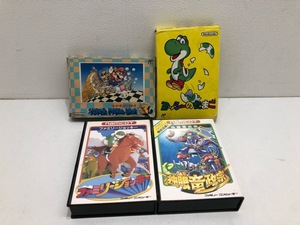 ファミコンソフト スーパーマリオ3/ファミリージョッキー/ヨッシーのたまご/独眼竜政宗 4本セット【F4490-007】050