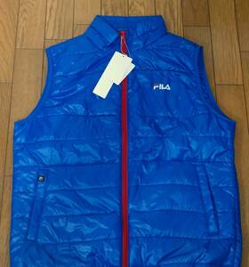 新品　FILA　フィラゴルフ　撥水　中綿ベスト　青　ブルー　メンズLL