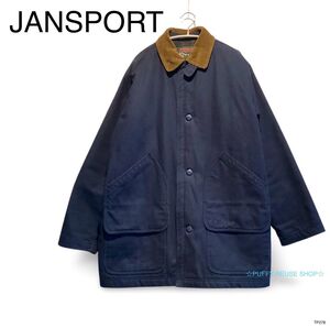 ★希少★ JANSPORT ハンティングジャケット コットン S ネイビー　送料無料　古着　メンズ