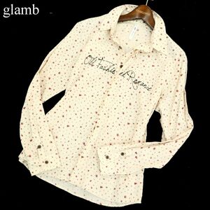 glamb グラム 春夏 麻 リネン混★ 花柄 フラワー 総柄 長袖 シャツ Sz.1　メンズ 日本製　A3T12315_A#A