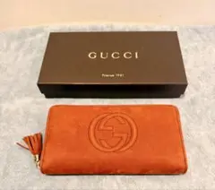 【未使用品】GUCCI オレンジ スエード 長財布