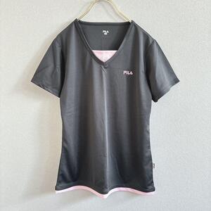 【極美品】FILA フィラ速乾ストレッチTシャツブラック【M】テニス　上品