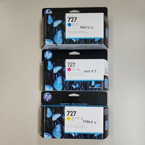 HP 純正インクカートリッジ Designjet 727 シアン/マゼンタ/イエロー ３色セット 130ml　(Designjet T920/T1500/T2500)