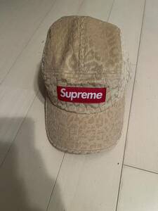 Supreme Camp キャップ シュプリーム Logo Box ボックスロゴ レオパード　leopard ベージュbeige 新品