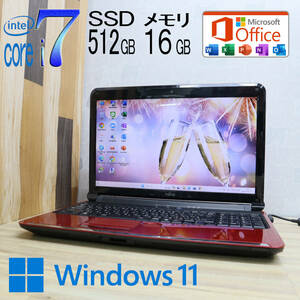 ★美品 最上級4コアi7！新品SSD512GB メモリ16GB★A55G Core i7-2670QM Webカメラ Win11 MS Office2019 Home&Business ノートPC★P71173