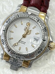 1円 稼動 タグホイヤーWH1351 QZ プロフェッショナル 6000シリーズ デイト ホワイト文字盤 レディース腕時計