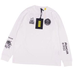 未使用 モンクレール ジーニアス MONCLER 2021年 Tシャツ カットソー 長袖 プリント ロゴワッペン トップス メンズ XXL cf11on-rm07f12278