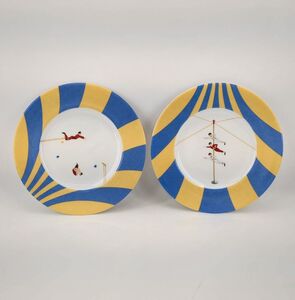 未使用品 エルメス HERMES プレート 2Pセット サーカス 2枚セット 箱付 CIRCUS インテリア 陶器 食器 ◆3107/SBS通り店