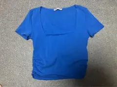 Mサイズ　ZARA サイドシャーリング　深めスクエアネック　Tシャツ
