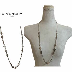 GIVENCHY PARIS VINTAGE ジバンシイ パリス ヴィンテージ 1980s アクセサリー 装飾付ロングチェーンネックレス シルバー アーカイブ