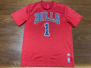 1円★adidas製　NBA デリック ローズ 　ROSE #1　BULLS シカゴ ブルズ ユニフォーム ゲームシャツ ジャージ 　L★