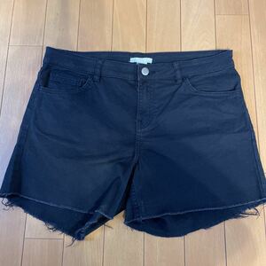 ★中古★H&M ショート パンツ 38 黒　ストレッチ コットン