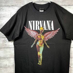 【Nirvana】ニルヴァーナ バンドTシャツ インユーテロ ロックTシャツ L メンズ