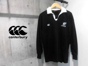 CANTERBURY OF NEW ZEALAND カンタベリー ALL BLACKS オールブラックス ラガーシャツ 40-100/長袖シャツ/黒/ラグビー/ニュージーランド製