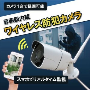 防犯は自分で防衛、記録が今は必要です！スマホから簡単アクセス録画機内蔵ワイヤレス屋外型防犯カメラ 