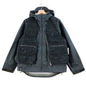 UNDERCOVER アンダーカバー 22SS チェック レイヤード ジャケット 3 グリーン