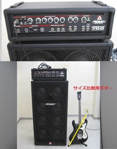 ◆管理PVB-1◆即決◆【引き取り限定】 Peavey　ベースアンプ ( ピーヴィー FIRE BASS 700ヘッド&特大スピーカー ) 中古 キャスター付