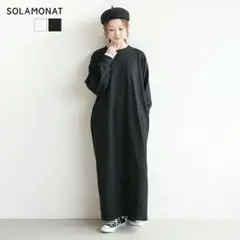 SOLAMONAT ペンネ天竺ロングスリーブワンピース