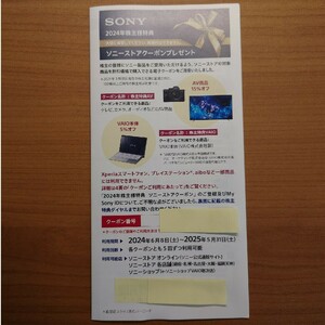 ☆ソニー　ＳＯＮＹ株主優待　ソニーストアクーポンコード　ＡＶ１５％ＯＦＦなど☆送料無料　