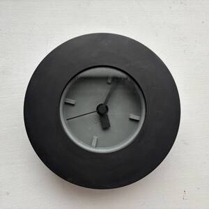 80s モダンデザイン gom 黒川雅之 壁掛け時計 黒 ブラック black ウォールクロック clock ビンテージ ヴィンテージ vintage 動作品 現状品