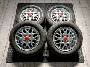 ダイハツ 純正 13インチ 4.5J +45 4H-100 バリ山 BRIDGESTONE 155/70R13 2021年 ハイゼット アトレー エブリィ ヴィヴィオ ミライース BBS