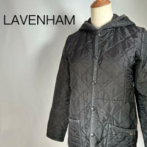 NS00143 LAVENHAM ラベンハム フード付きキルティングジャケット ブラック 英国製