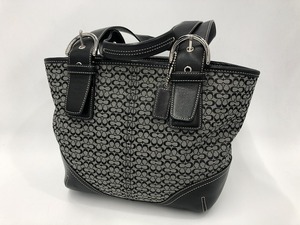 コーチ COACH レディース ミニシグネチャー ハンドバッグ 婦人バッグ 日常 オフィス ブラック系 CC柄 6383