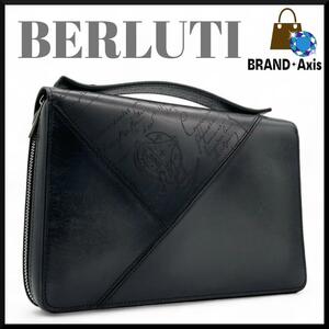 ★【ほぼ新品同様!!】BERLUTI ベルルッティ カリグラフィ ラウンドファスナー イタウバ 長財布 ジッピーXL メンズ★ 