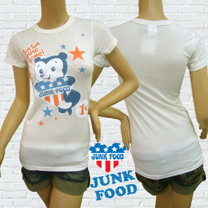 JUNK FOOD ジャンクフード ベアー ホワイト Tシャツ S