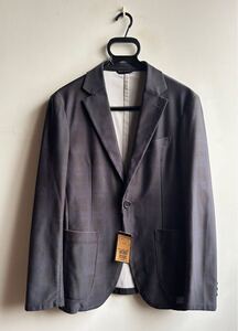 【新品/タグ付】COMME CA MEN テーラードジャケット 定価42,900円 メンズ S チェック ネイビー 紺 コム サ メン 未使用 